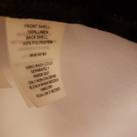 Calvin Klein Black/White Sheer Linen Mixed Media Sleeveless Top w/Tie Sz XL EUC - Picture 8 of 8